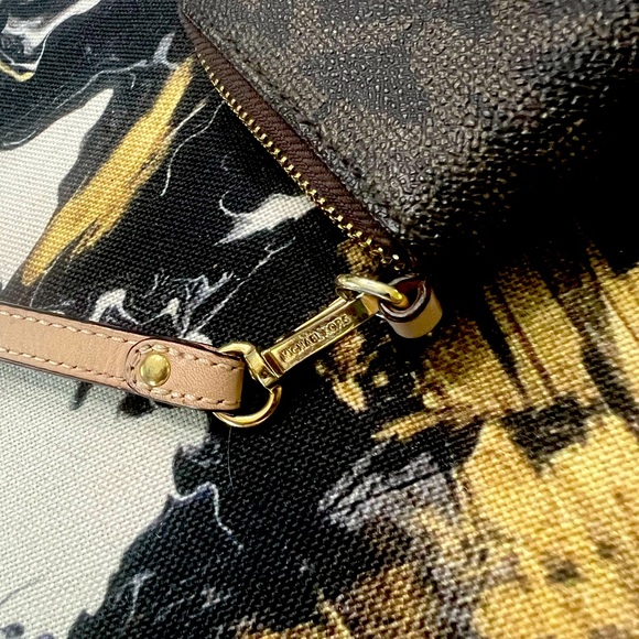 Michael Kors Brown Signature Logo Zip Wallet - Picture 8 of 14